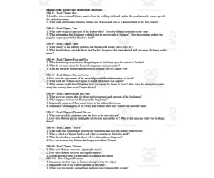 "Hound of the Baskervilles" Homework + Exam
