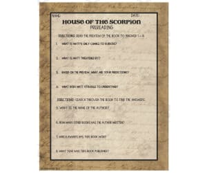 House of the Scorpion Pre-Reading Activity