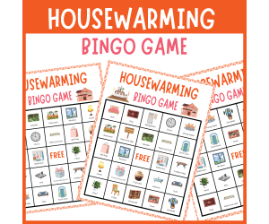 Housewarming bingo game new sweet home party celebration Activities
