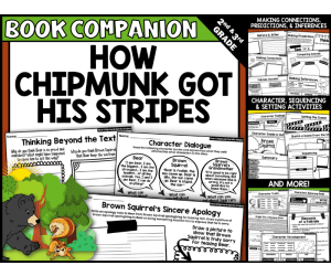 How Chipmunk Got His Stripes Interactive Read-Aloud Activities