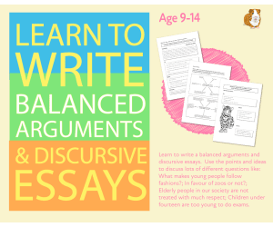 How To Write A Balanced Argument Or A Discursive Essay (9-14 years)
