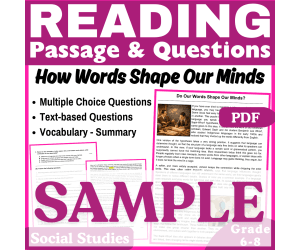 How Words Shape Our Minds: SAMPLE Social Studies Reading Passage