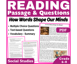 How Words Shape Our Minds: Social Studies Reading Passage (PDF)