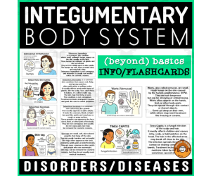 Human Body Flashcard Integumentary System Disorders Diseases Health