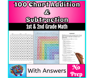 Hundreds (100s) Chart Addition & Subtraction Mystery Picture Reveal