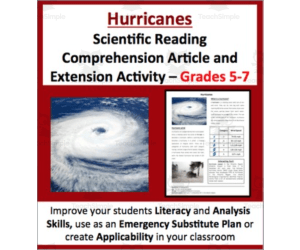 Hurricanes - Digital Scientific Reading Comprehension Article – Grades 5-7