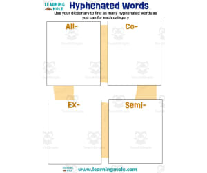 Hyphenated Words Activity