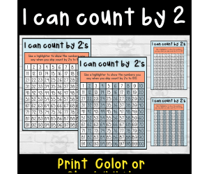 I can count by 2's to 100 and 120 on a hundreds chart