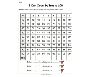 I Can Count By Tens to 100 Worksheet