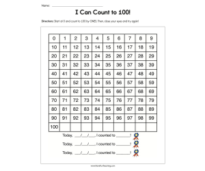 I Can Count to 100 Worksheet