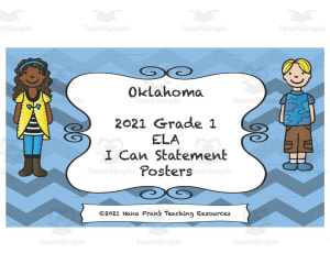 I Can Statement Anchor Charts | 1st Grade ELA | Oklahoma Standards
