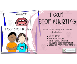 I Can Stop Blurting | Social Skills Story & Activities, For Pre-K Boys & Girls