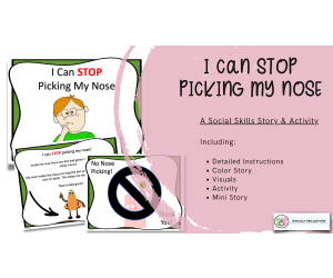I Can Stop Picking My Nose, Social Skills Story and Activity, Vesion 1