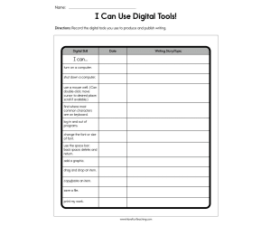 I Can Use Digital Tools Worksheet