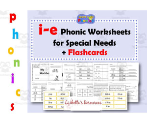 i-e Phonic Worksheets for Special Education (SpEd)