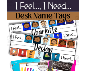 I Feel, I Need.. SEL Themed Desk Name Tags
