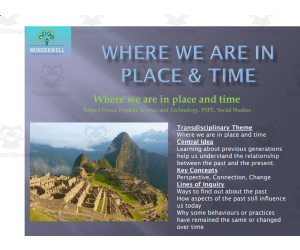 IB PYP - WHERE WE ARE IN PLACE AND TIME - PLANNER & RESOURCES
