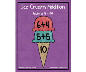 Ice Cream Addition Sums of 5-10 Activity