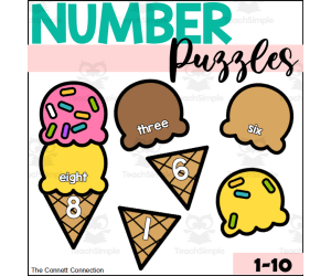 Ice Cream Number Puzzles 1-10