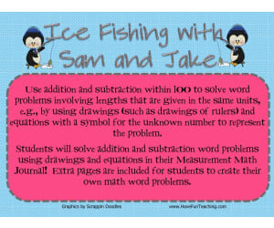 Ice Fishing Addition Subtraction Within 100 Activity