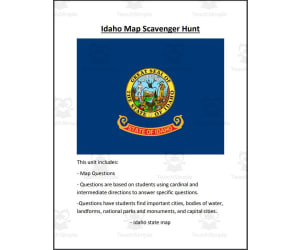 Idaho Map Scavenger Hunt