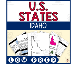 Idaho State Unit Study (Capital, Bird, Flower, Flag, Animal)