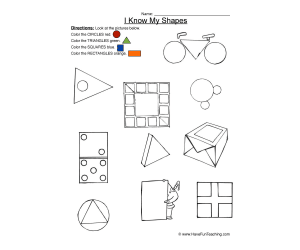 Identify Real Life Shapes Worksheet