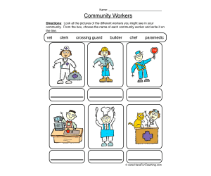 Identifying Community Workers Worksheet