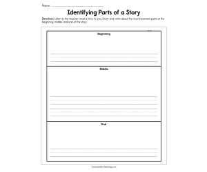 Identifying Parts of a Story Worksheet