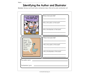 Identifying the Author and the Illustrator Worksheet