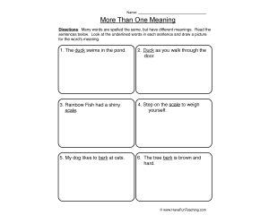 Illustrating Multiple Meaning Worksheet