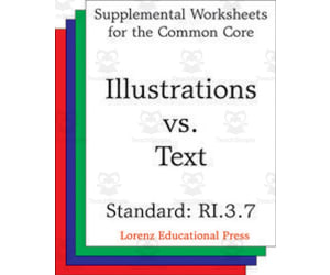 Illustrations vs Text (CCSS RI.3.7): Supplemental Worksheets for the Common Core