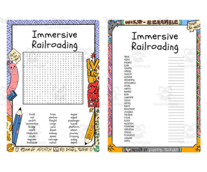 Immersive Railroading word search & scramble