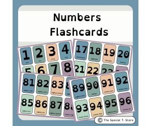 Inclusive Number Flashcards for PRE-K, K-2, Special Education