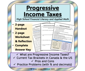 Income Taxes: Progressive Income Tax Worksheets Percentages
