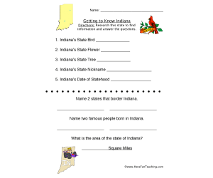 Indiana Worksheet