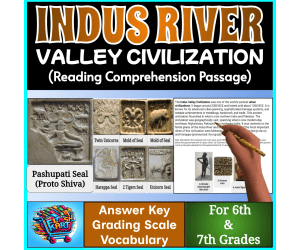 Indus Valley Civilization Reading Comprehension for 6th and 7th Grades
