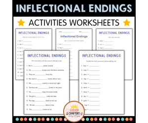 Inflectional Endings Grammar Worksheets – ing, -ed, -s, -er, -est