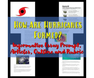 Informational Essay Prompt on Hurricanes and Outline Sheet with articles