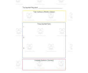 Informational Paragraph Writing Graphic Organizer