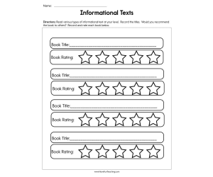 Informational Texts Worksheet