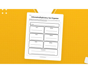 Informative Exploratory Text Organizer Worksheet