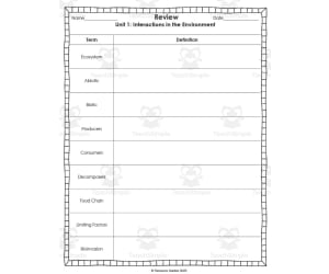 Interactions in the Environment Review and Test