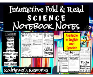 Interactive Fold and Read Science Notebook Notes (English and Spanish)