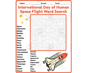 International Day of Human Space Flight Word Search