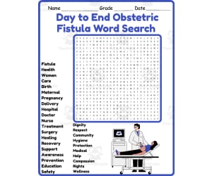 International Day to End Obstetric Fistula Word Search