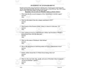 Internet Scavenger Hunt
