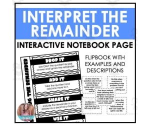 Interpret the Remainder Interactive Notebook Page