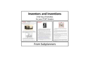 Inventors and Inventions: Full Day Substitute Plans