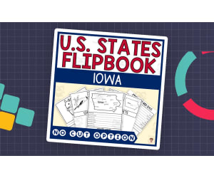 Iowa State Flipbook (Capital, Bird, Flower, Flag, Animal)